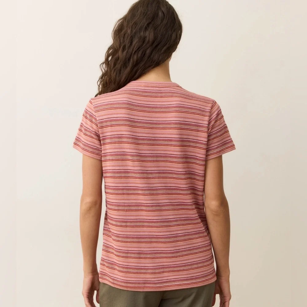Marine Layer Women’s Classic Crew Aragon Multi Stripe Tee Shirt Size Medium NWT - Picture 7 of 9